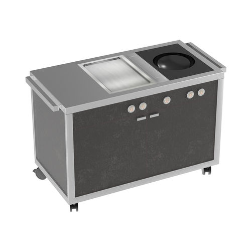 Cuisine mobile - WOK & TEPPANYAKI STATION - LA TAVOLA S.R.L. - contemporaine / en inox / avec poignée