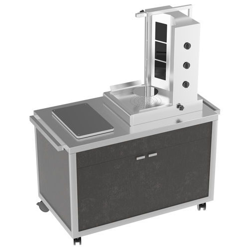 Table de préparation pour trancheuses - SHAWARMA - LA TAVOLA S.R.L. - en acier inoxydable / mobile / professionnelle