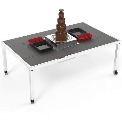 Table à manger contemporaine - ST. MORITZ - LA TAVOLA S.R.L. - en acier inoxydable / rectangulaire / à roulettes