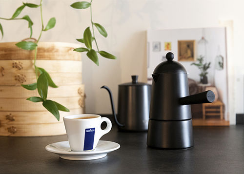 Cafetière Lavazza Carmencita 1 Tasse – Aluminium Brillant, Bleu Pop