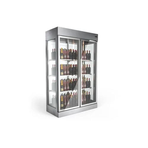 Vitrine réfrigérée comptoir - Las Vegas - Moving Glass & Metal Design - en inox / avec porte battante / avec étagères réglables