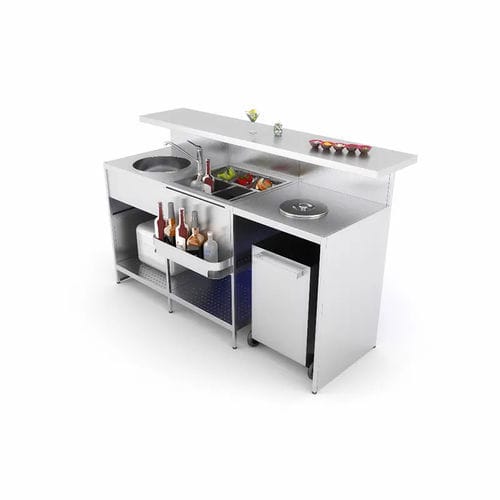 Comptoir de bar - Smart  - Moving Glass & Metal Design - en acier inoxydable / droit / courbé