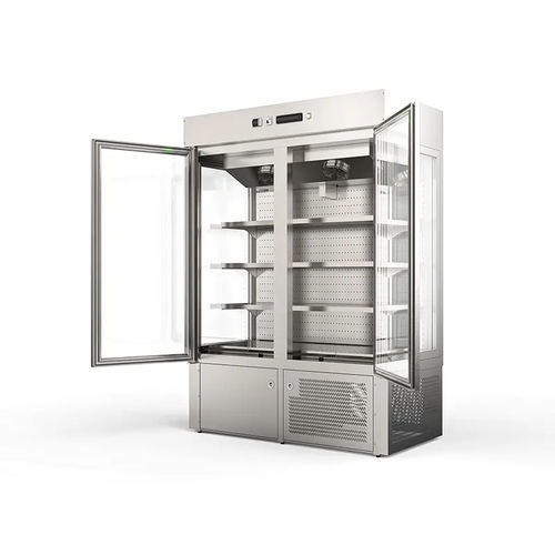 Vitrine réfrigérée comptoir - Olimpo - Moving Glass & Metal Design - pour boucherie / en inox / avec porte battante