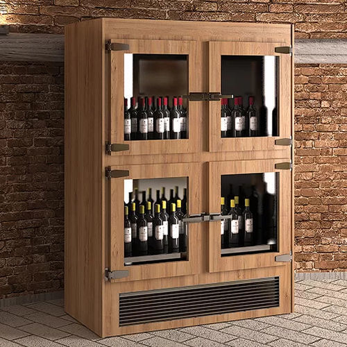 Vitrine réfrigérée comptoir - Retrò - Moving Glass & Metal Design - en inox / en bois / avec porte
