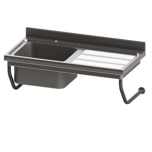 Évier 2 bacs - PAS221 - SOFINOR SAS - avec égouttoir / en inox / suspendu