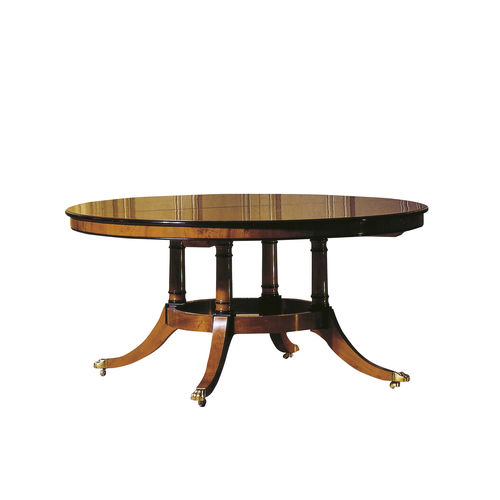 Table à manger classique - YBOLO - ACANTO - en placage de bois / avec piètement en bois / ronde