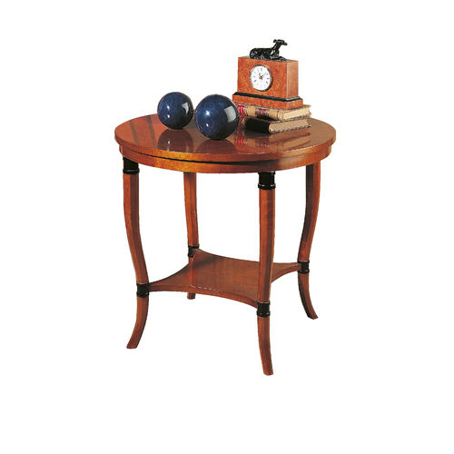 Table d'appoint classique - FARO - ACANTO - en placage de bois / avec piètement en bois / ronde