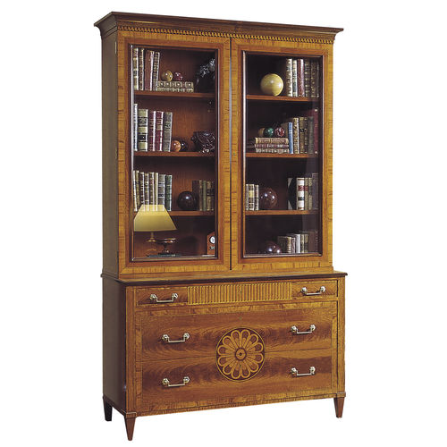 Bibliothèque classique - JERICA - ACANTO - en placage de bois / vitrée / avec rangement
