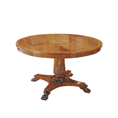 Table à manger classique - JERICA - ACANTO - en placage de bois / avec piètement en bois / ronde