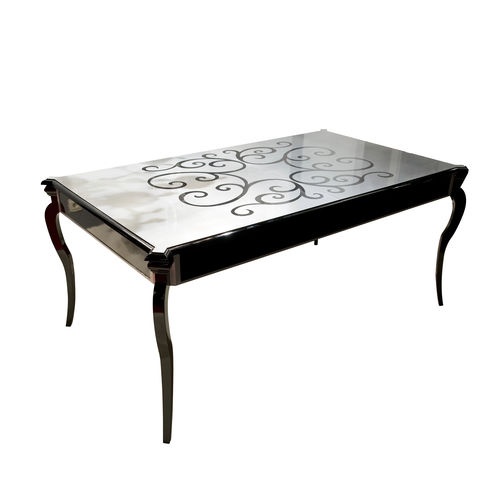 Table à manger classique - TRENTO - ACANTO - en placage de bois / en aluminium / avec piètement en bois