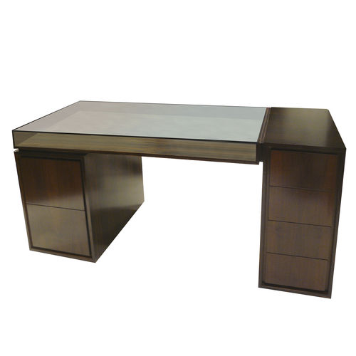Bureau sur pied - KENYA GRANDE - ACANTO - contemporain / en placage de bois / en noyer