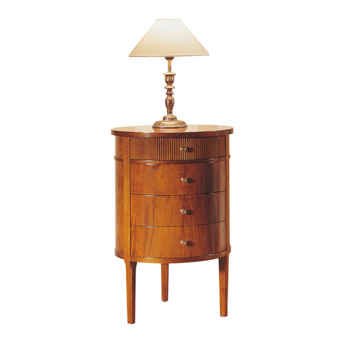 Table de chevet classique - CALVIA - ACANTO - en placage de bois / avec piètement en bois / ronde