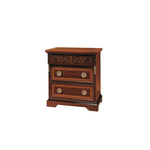 Table de chevet classique - MOTRIL - ACANTO - en placage de bois / en acajou / avec piètement en bois