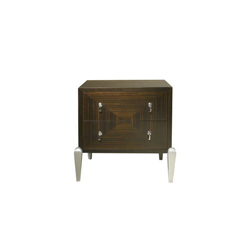 Table de chevet contemporaine - LYS Tall - ACANTO - en placage de bois / avec piètement en métal laqué / rectangulaire