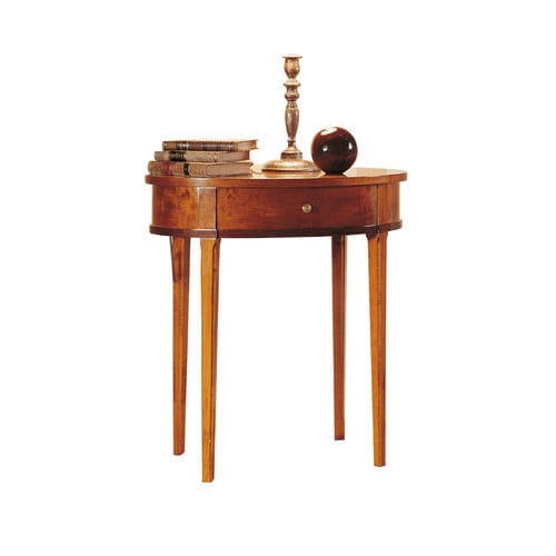 Table de chevet ovale - LAGUNA - ACANTO - classique / en placage de bois / avec piètement en bois