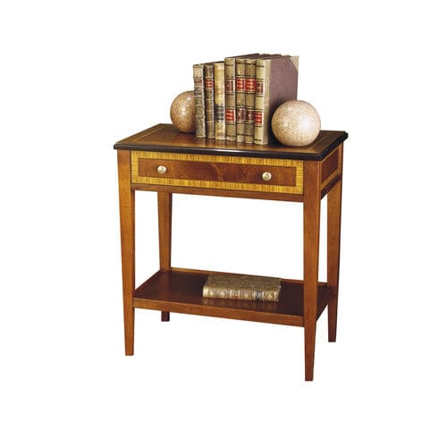 Table de chevet classique - PRADILLA Rect. - ACANTO - en noyer / en placage de bois / avec piètement en bois