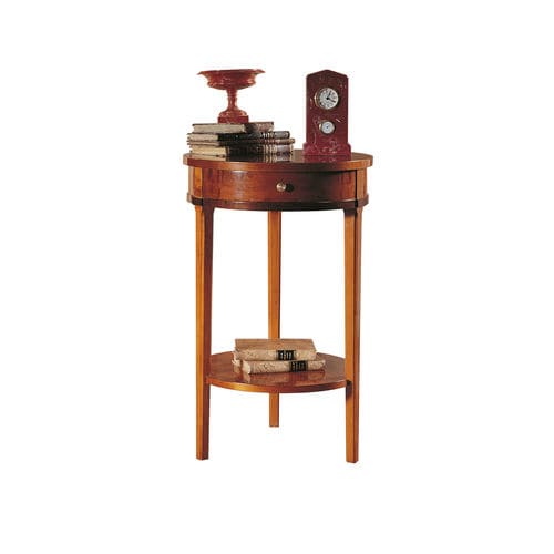 Table de chevet ronde - LAGUNA Peq. - ACANTO - classique / en placage de bois / avec piètement en bois