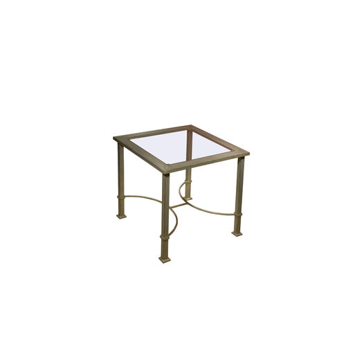 Table d'appoint classique - RIOLA - ACANTO - en verre / avec piètement en métal / carrée