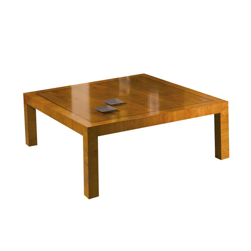 Table basse contemporaine - MILAN  - ACANTO - en placage de bois / avec piètement en bois / carrée