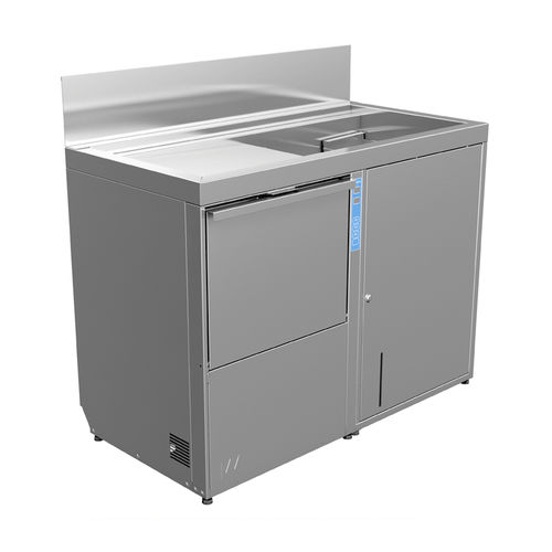Meuble vasque à poser - WEXIODISK - en inox / contemporain / 1 porte