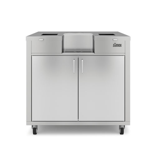 Plan de travail en acier inox - PODIUM WIDE - ZUMEX GROUP, S.A. - professionnel / noir / à bords droits