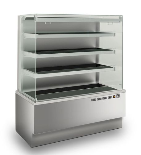 Vitrine chauffante comptoir - Wall Display Case - EMAINOX SRL - étagère / visible / avec éclairage intégré