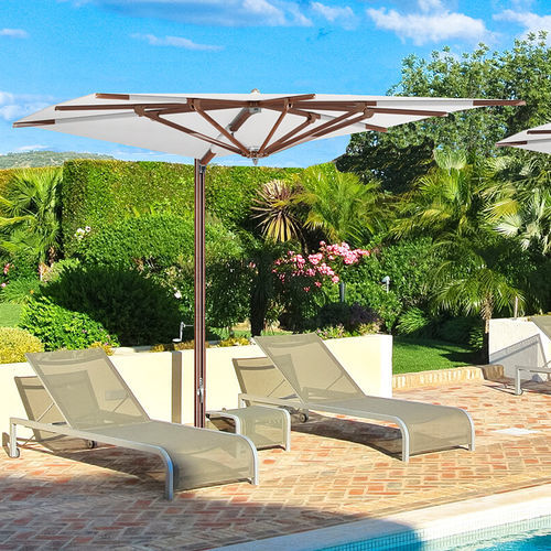 Parasol carré - OCEAN MASTER MAX ZERO HORIZON CANTILEVER - TUUCI - déporté / en tissu / en bois