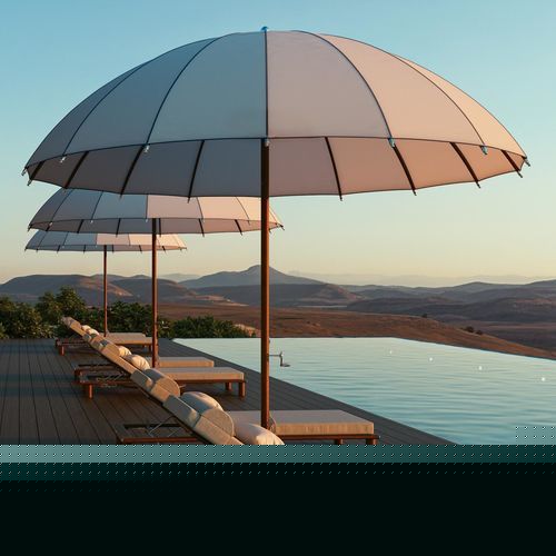 Parasol rond - OCEAN MASTER MAX BOLERO - TUUCI - à mât central / en thermoplastique / d'aluminium
