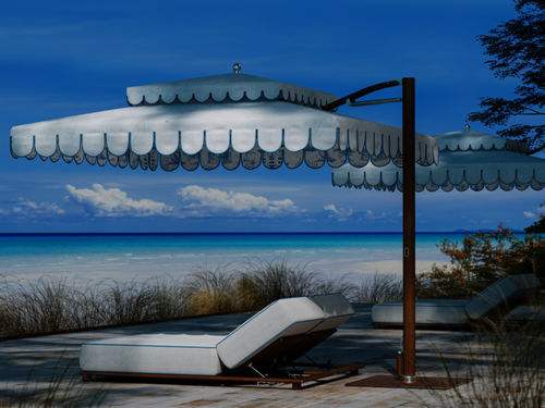Parasol carré - OCEAN MASTER MAX CUPOLA CANTILEVER - TUUCI - excentré / en titane / en tissu