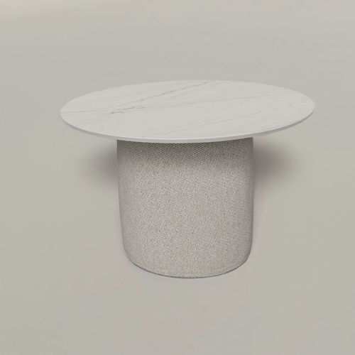 Pouf contemporain - MORANO - TUUCI - en porcelaine / rond / table intégrée