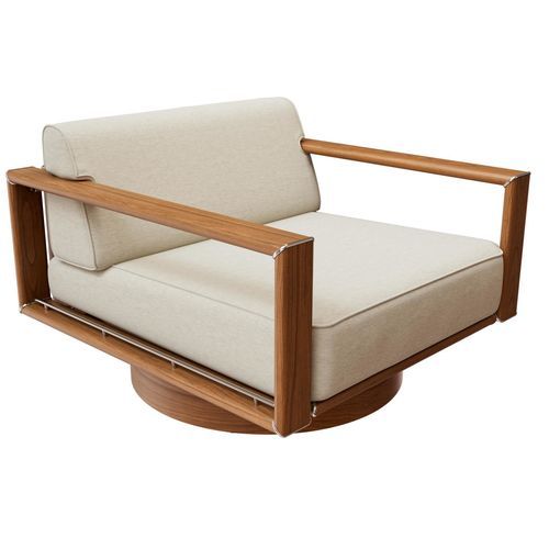 Fauteuil contemporain - HORIZON - TUUCI - en tissu / en bois / contract
