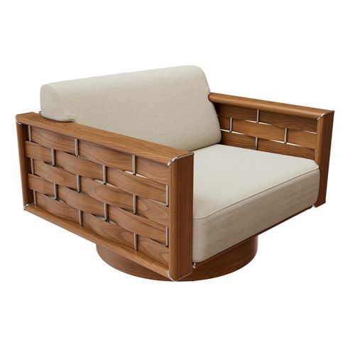 Fauteuil contemporain - LUMA - TUUCI - en tissu / en bois / à coussins