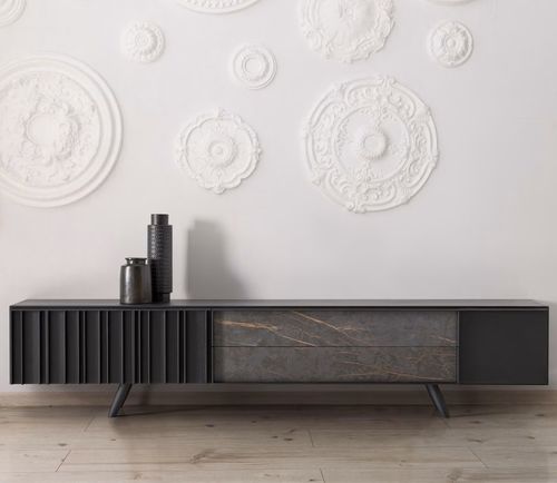 Meuble TV contemporain - CREA - MEGAMOBILIARIO - lowboard / avec tiroirs / bois