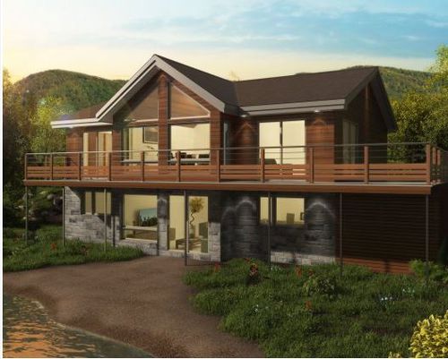 Maison préfabriquée - SCANDINAVE - Industries Bonneville - contemporaine / à 2 étages / en bois
