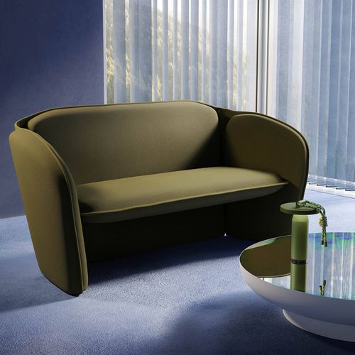 Canapé contemporain - Lily - Petite Friture - en tissu / bleu / en contreplaqué
