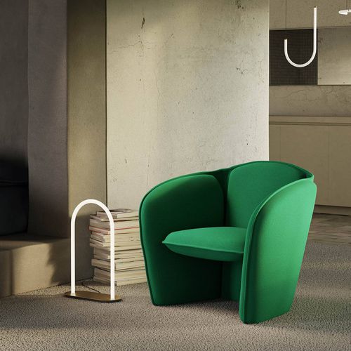 Fauteuil contemporain - Lily - Petite Friture - en tissu / en contreplaqué / en acier