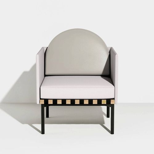 Fauteuil contemporain - GRID - Petite Friture - en tissu / en cuir / en bois