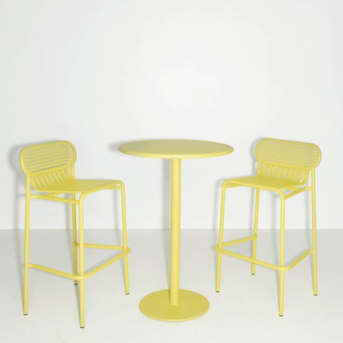 Table mange-debout contemporaine - WEEK-END - Petite Friture - en aluminium peint / avec piètement en aluminium peint / ronde
