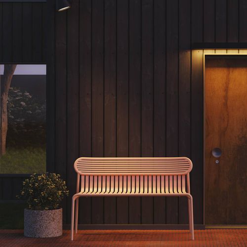 Banc de jardin contemporain - WEEK-END - Petite Friture - en aluminium peint / avec dossier / sans dossier