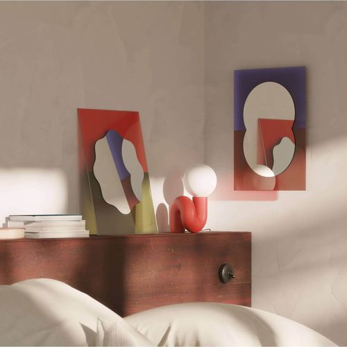 Miroir mural - Wander - Petite Friture - contemporain / rectangulaire / bleu