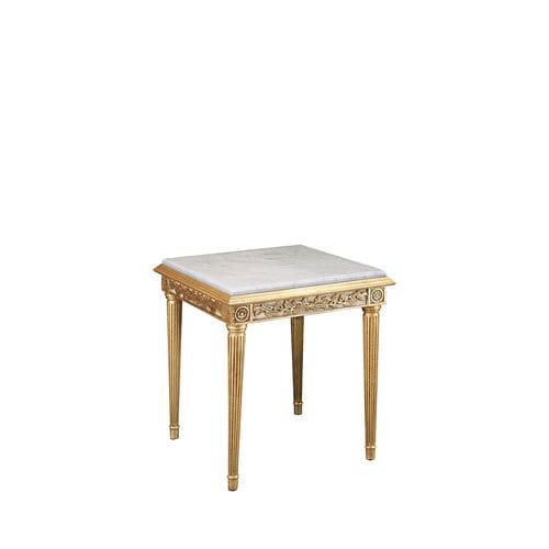 Table d'appoint de style - MARIA - Colección Alexandra - en marbre / avec piètement en bois / carrée