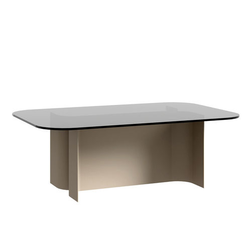 Table basse contemporaine - KENTIA - Colección Alexandra - en verre / avec piètement en fer / rectangulaire