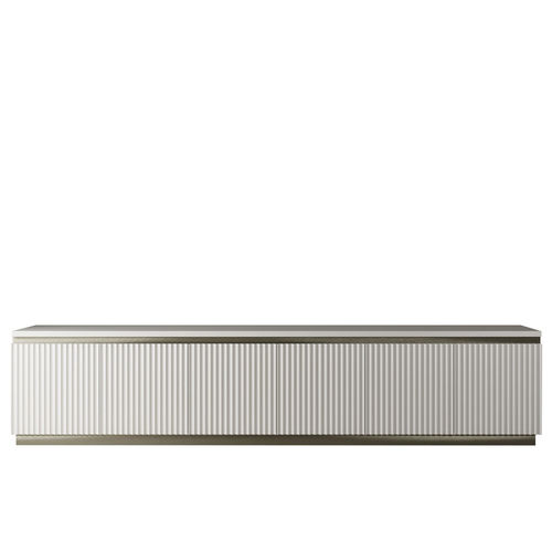 Meuble TV contemporain - MERCURY - Colección Alexandra - avec rangement intégré / en bois / gris