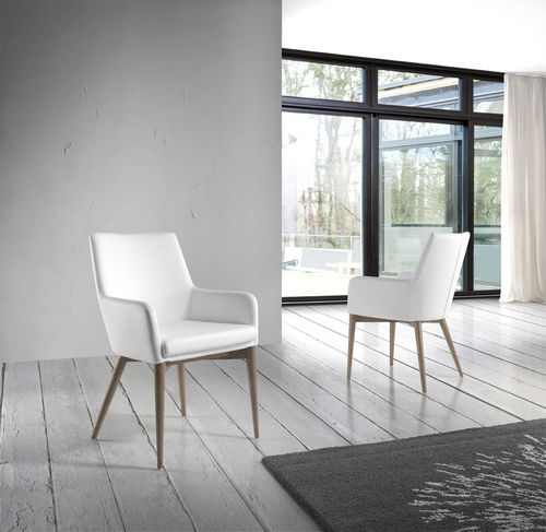 Chaise de salle à manger contemporaine - 4006 - Angel Cerdá - d'intérieur / en simili cuir / avec piètement en frêne