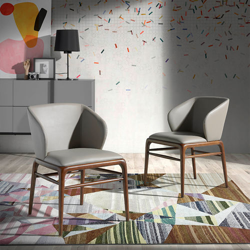 Chaise contemporaine - 4065 - Angel Cerdá - d'intérieur / en simili cuir / avec piètement en frêne