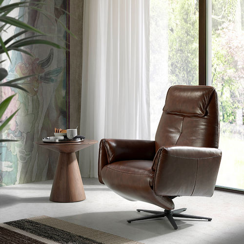Table d'appoint contemporaine - 2043 - Angel Cerdá - en noyer / en MDF / avec piètement en noyer