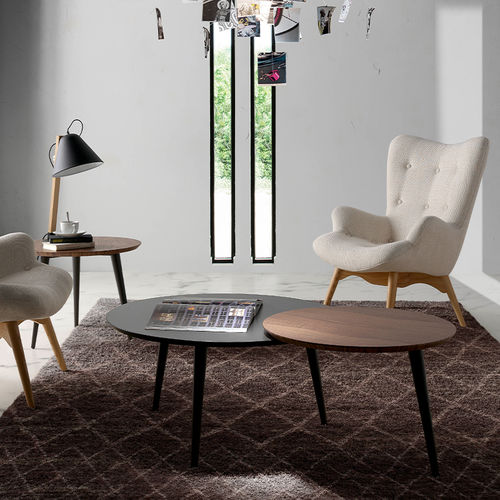 Fauteuil contemporain - 5023 - Angel Cerdá - en tissu / en frêne / avec dossier haut