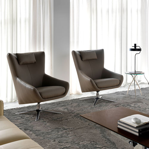 Fauteuil contemporain - 5044 - Angel Cerdá - en simili cuir / avec coussin amovible / avec dossier haut