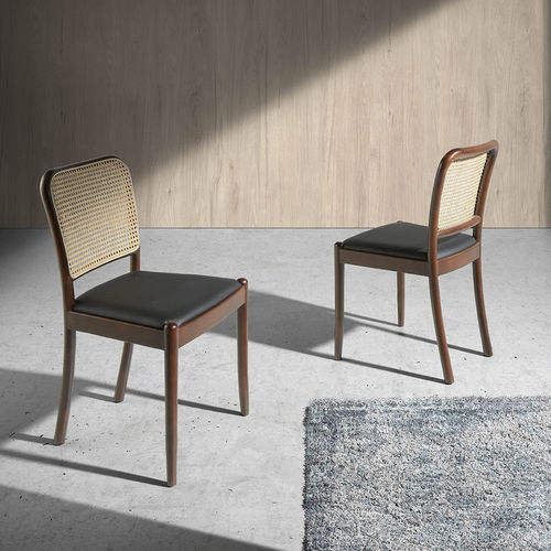 Chaise de salle à manger contemporaine - 4094 - Angel Cerdá - d'intérieur / en simili cuir / en rotin synthétique