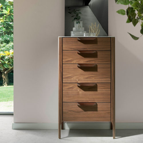 Chiffonnier contemporain - 7039 - Angel Cerdá - en noyer / en marbre